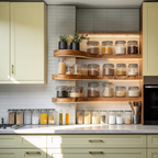 Mid Century Handmade Spice Storage For Kitchen Wall