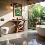 Modern Wooden Live Edge Bathroom Vanity For Stylish Furniture Design