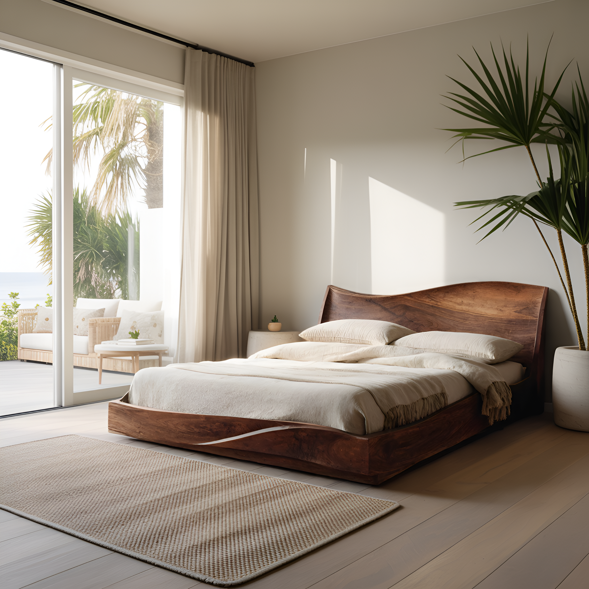 Modern Handcrafted Bed Frame For Bedroom Interiors