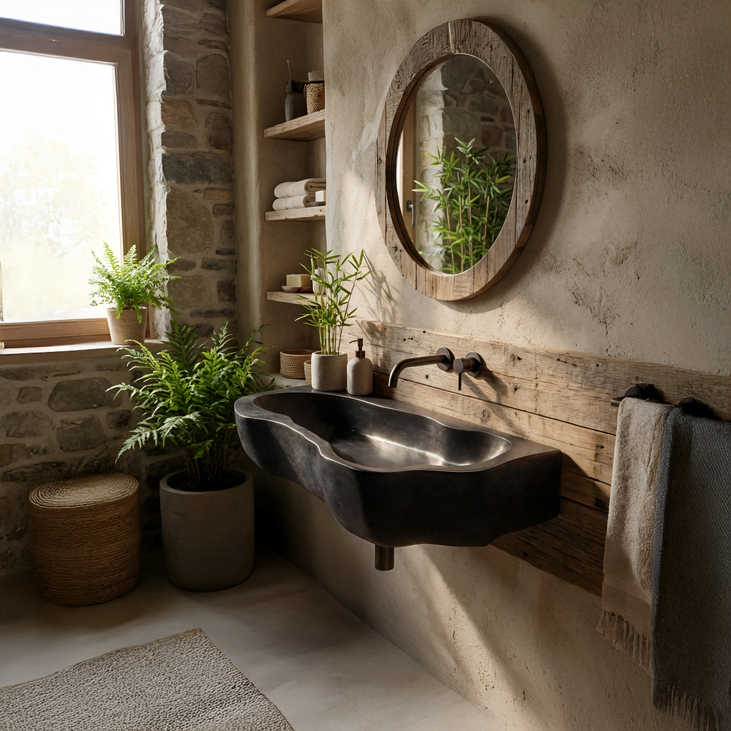 Handcrafted Solid Wood Wash Basin For Sustainable Bathroom Furniture