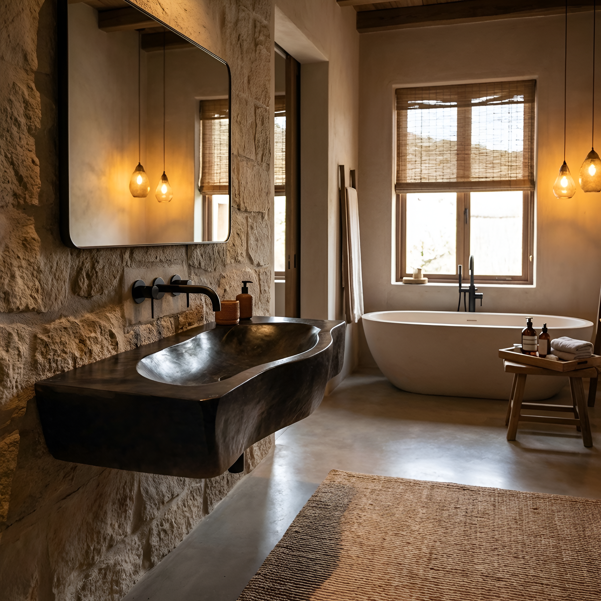 Modern Wooden Live Edge Wood Basin For Contemporary Vanity Decor