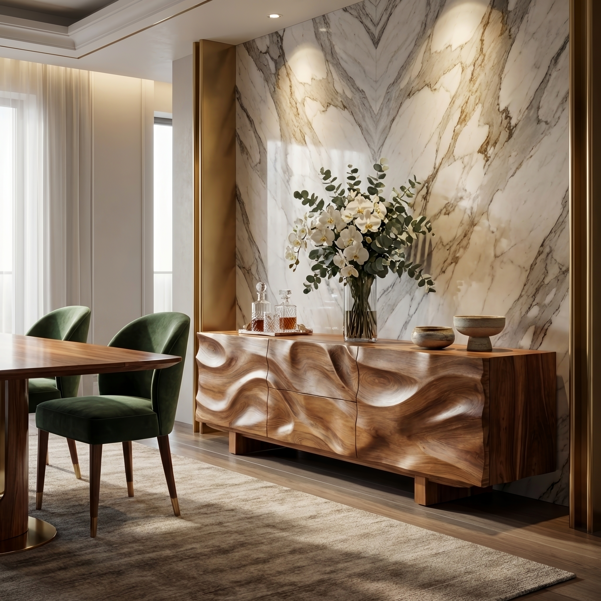 Modern Organic Sideboard Storage Cabinet For Living Room
