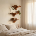 Handcrafted Wooden Mushroom Shelf For Entryway Furniture Decor