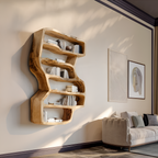 Organic Sculptural Wall Bookcase For Living Room Decor