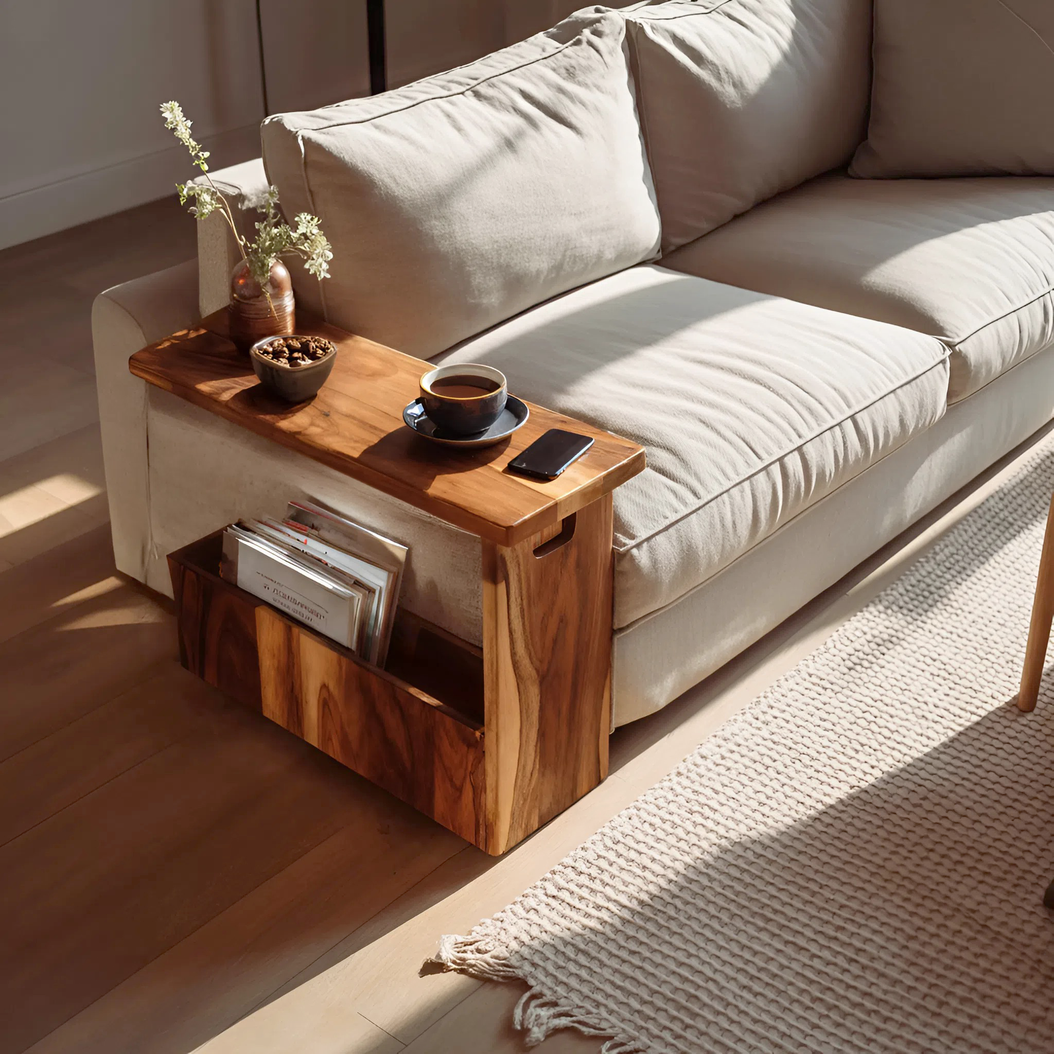 Handcrafted Solid Wood Armrest For Furniture Accent