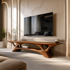 Organic TV Stand With Flowing Curved Design For Modern Home