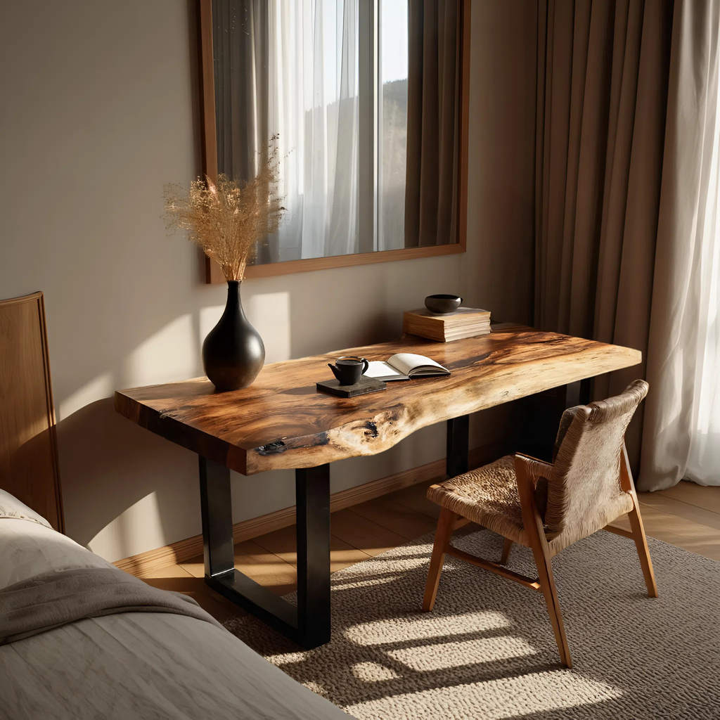 Handcrafted Wooden Tabletop For Modern Bedroom Decor