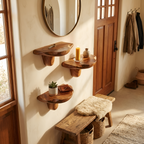 Mid Century Live Edge Mushroom Shelf For Unique Home Furniture Decor