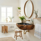 Mid Century Wooden Vanity Sink For Bathroom Decor And Furniture