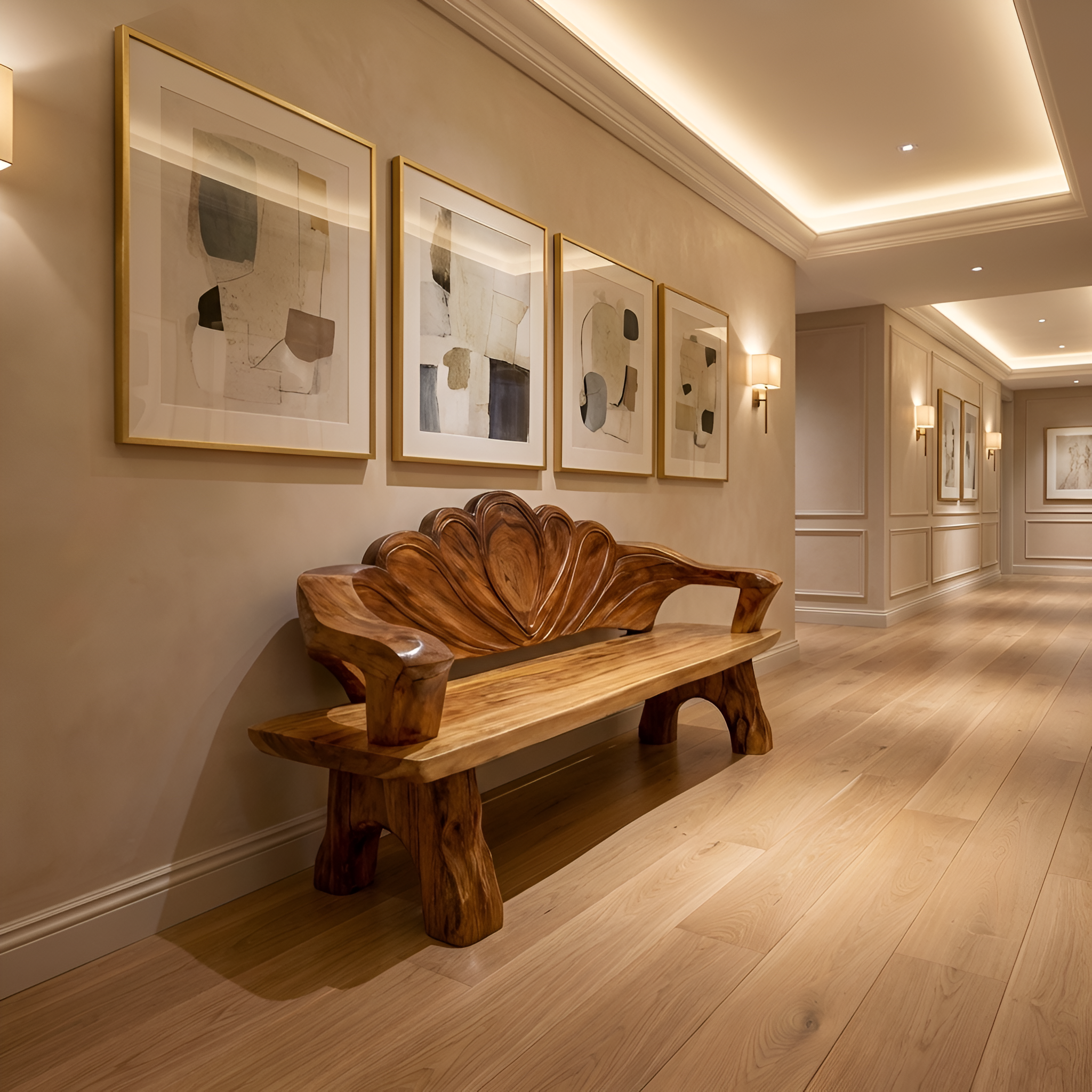 Handmade Live Edge Entryway Bench For Hallway Seating
