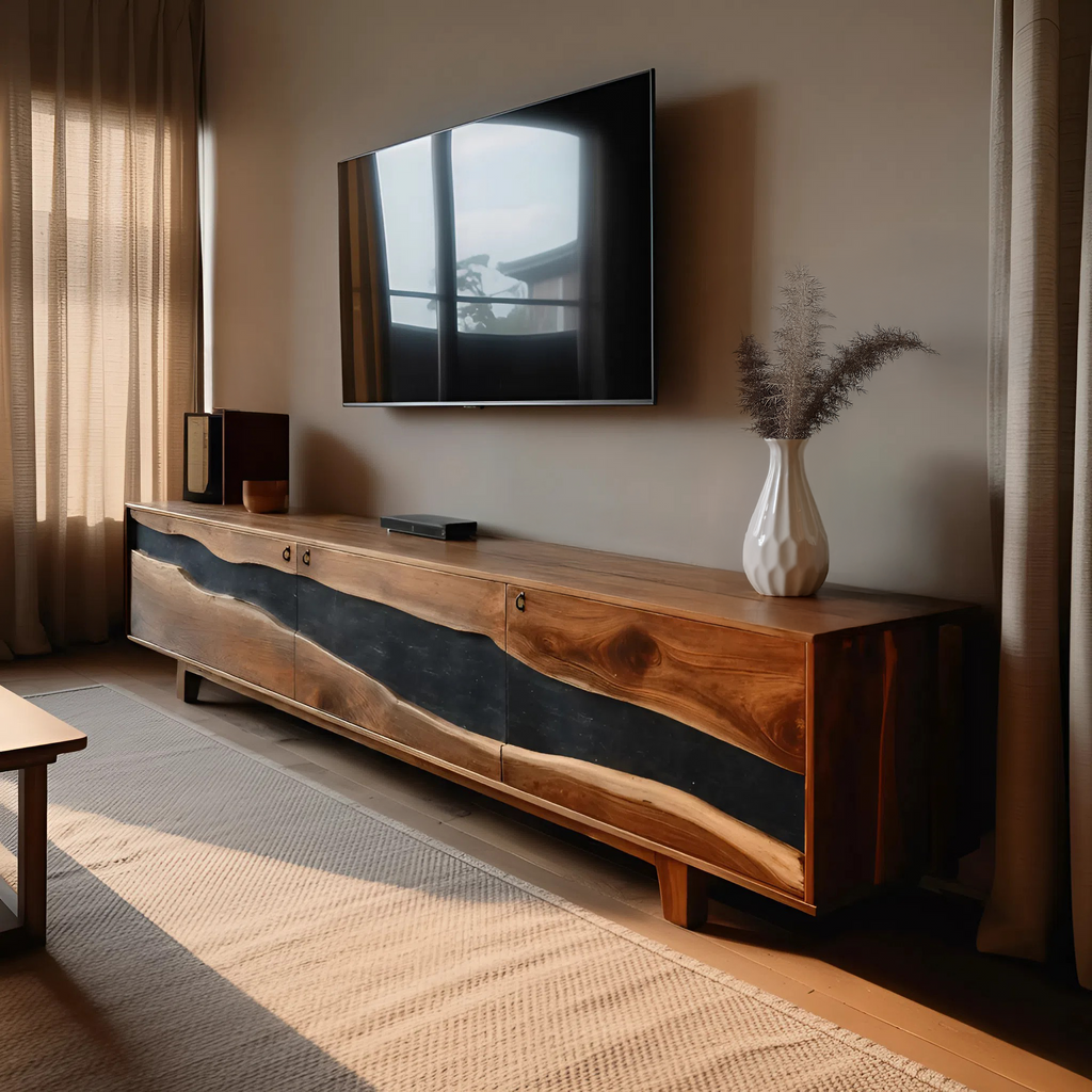 Modern Solid Wood TV Unit For Living Room Decor