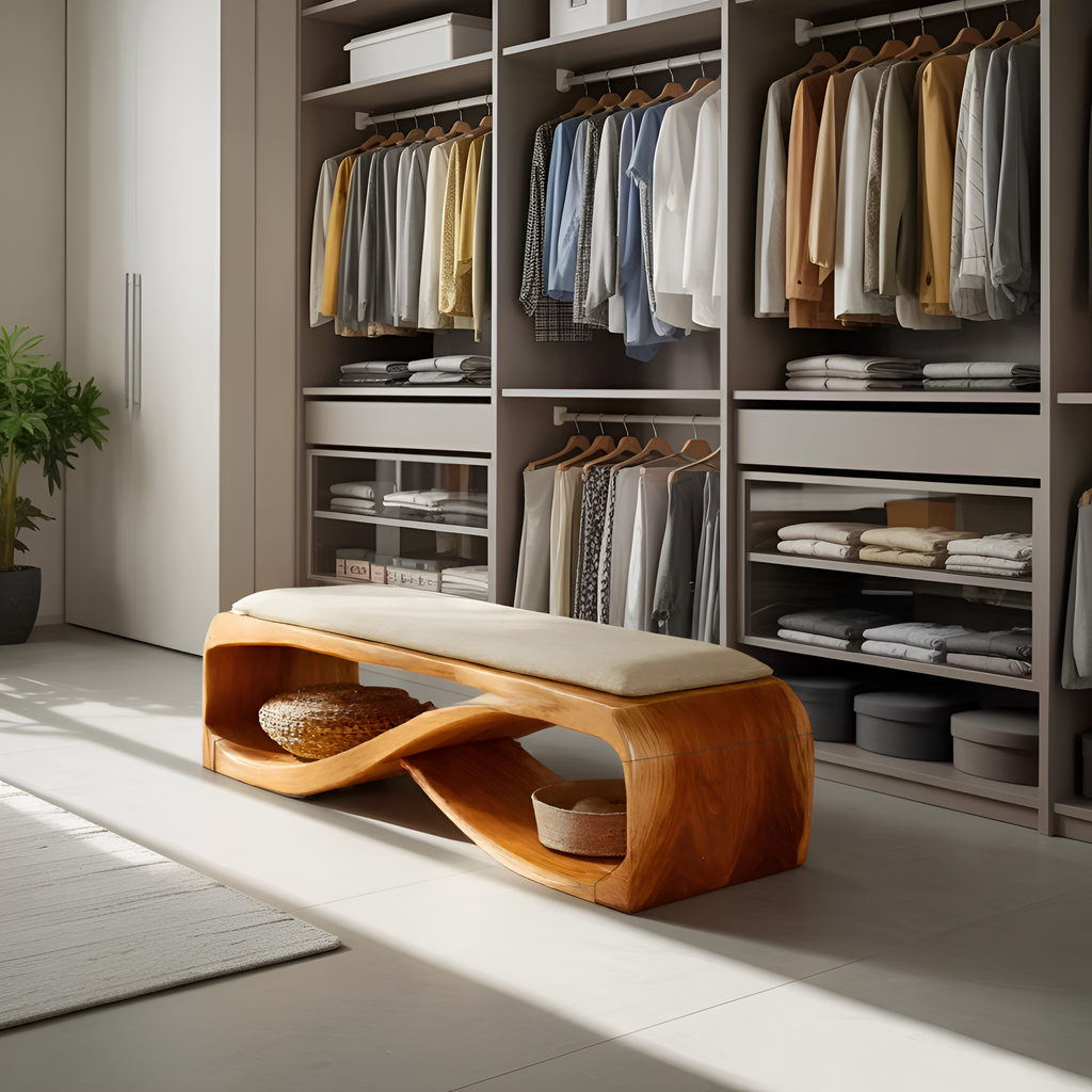 Contemporary Wooden Bench For Bedroom Furniture Decor