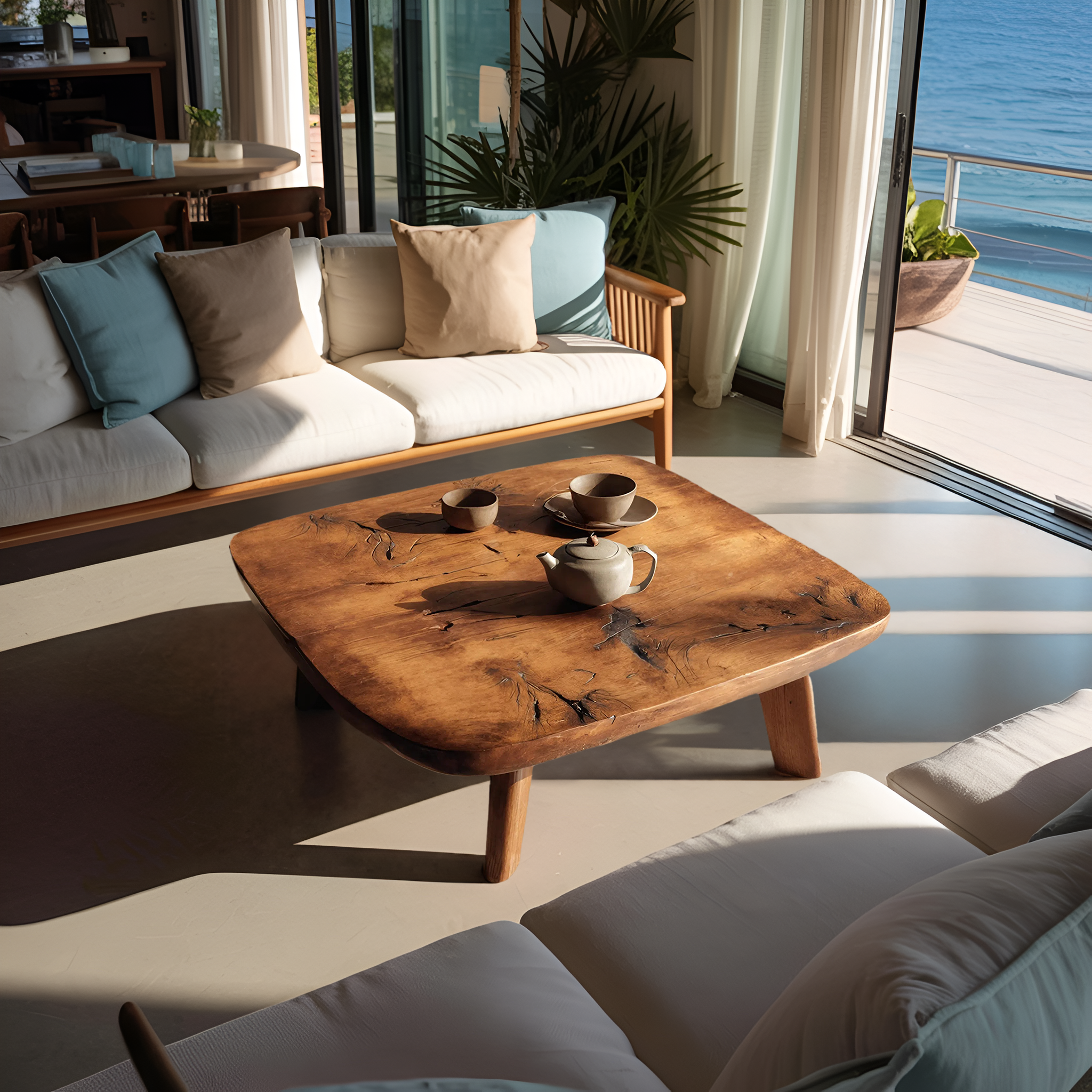 Modern Live Edge Coffee Table For Living Room Decor