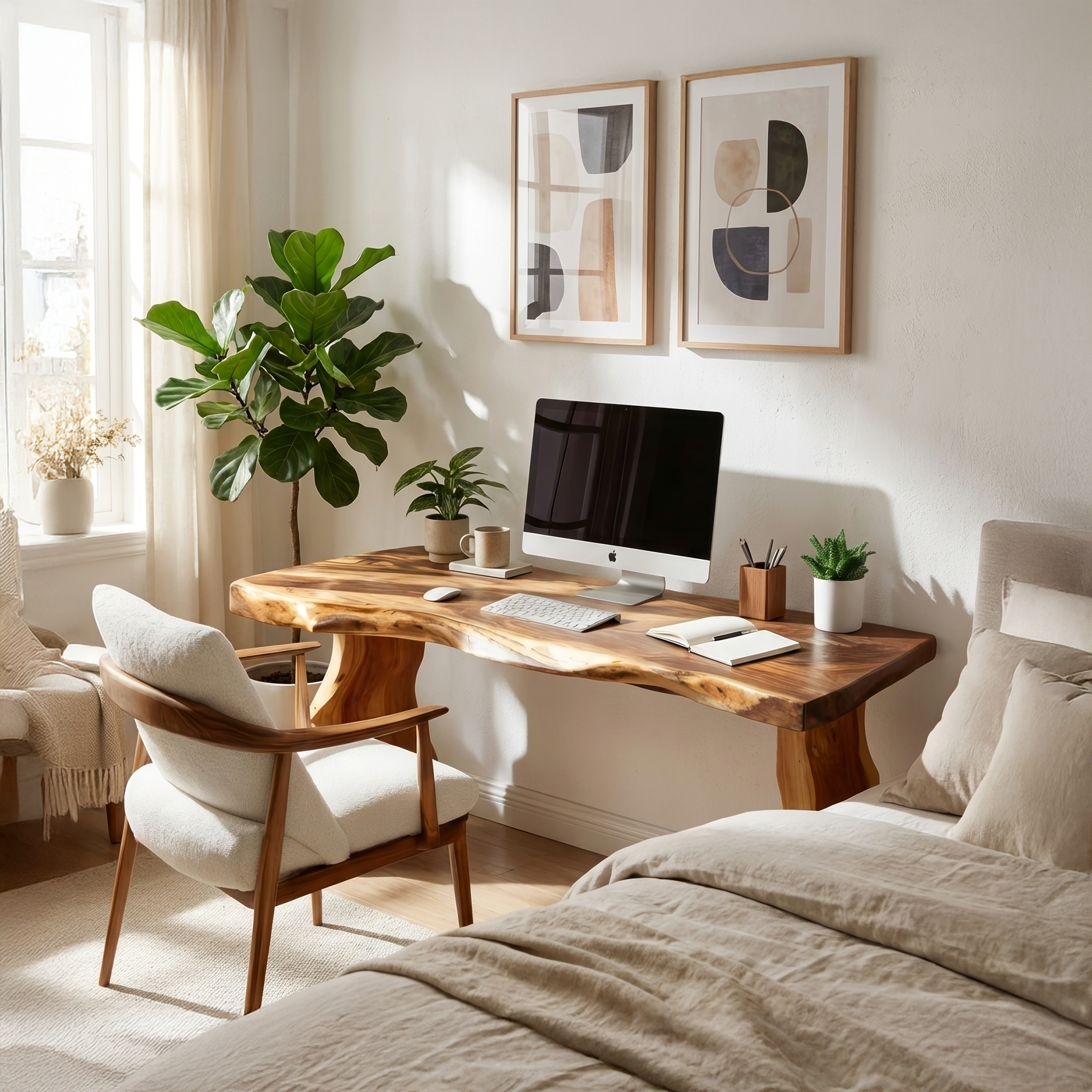 Modern Solid Wood Desk For Bedroom Work And Study Space