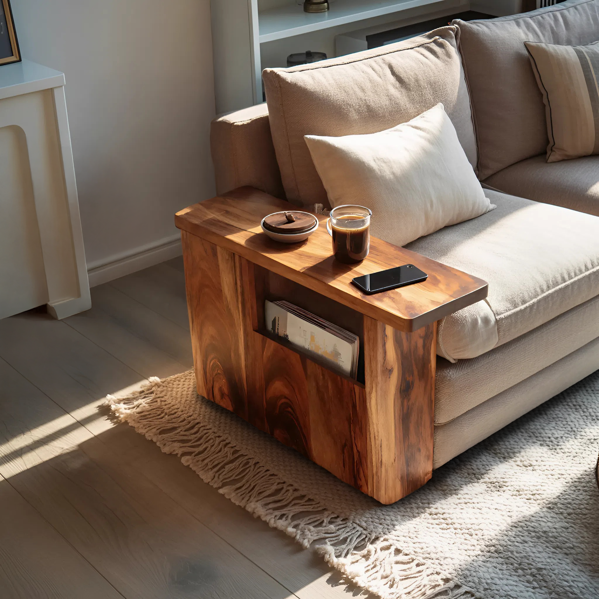 Modern Wooden Side Table For Cozy Living Room Design
