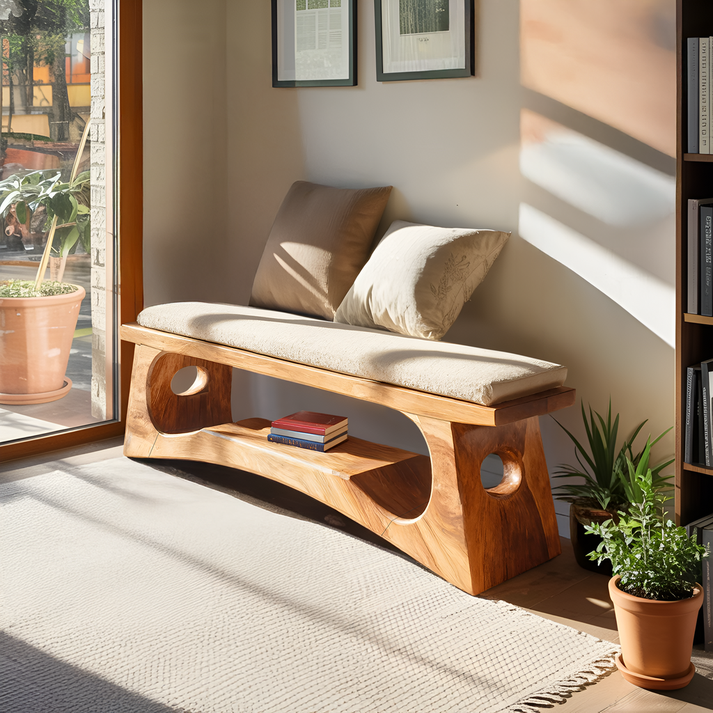 Modern Wooden Bench For Natural Bedroom Decor