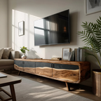 Handcrafted Live Edge TV Console For Home Style