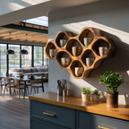 Modern Honeycomb Wood Shelf For Pantry Organization