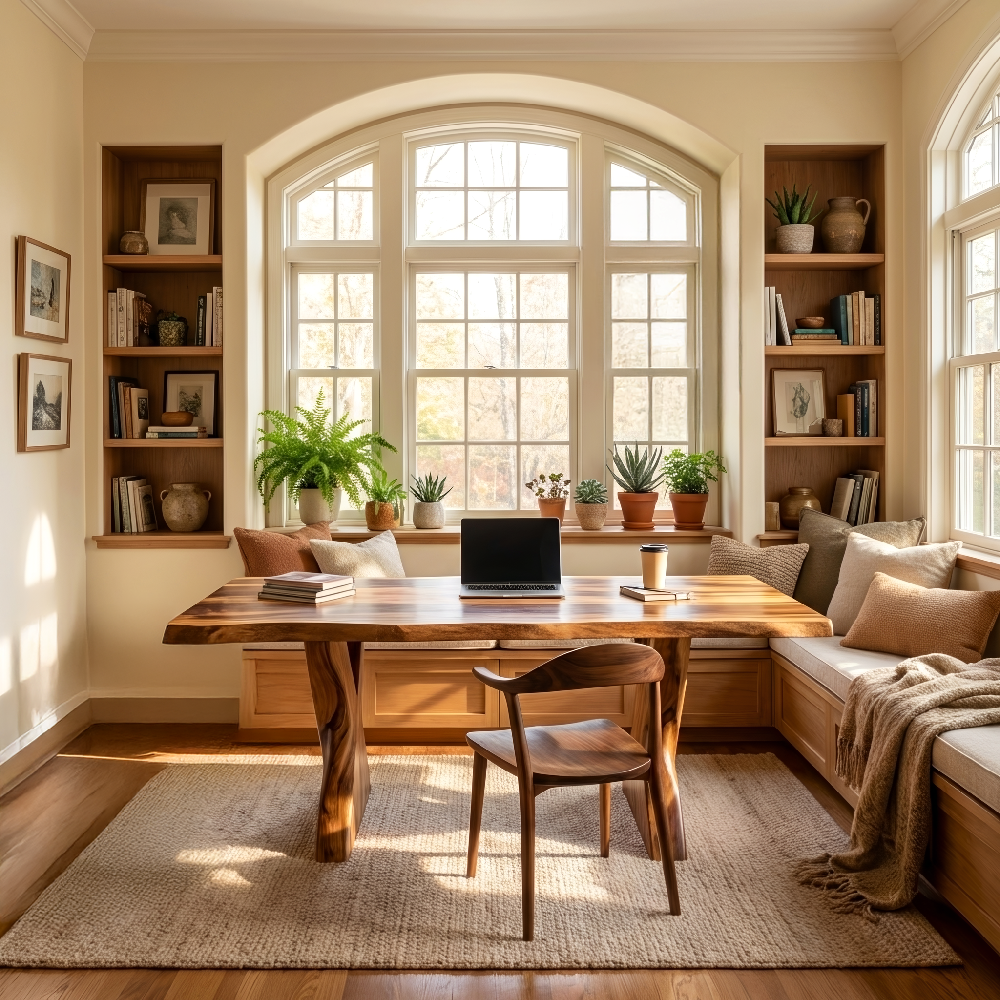 Farmhouse Solid Wood Desk For Minimalist Bedroom Decor
