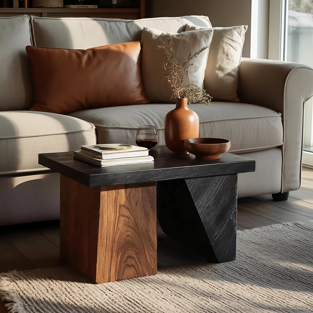 Modern Solid Wood End Table For Entryway Accent Table