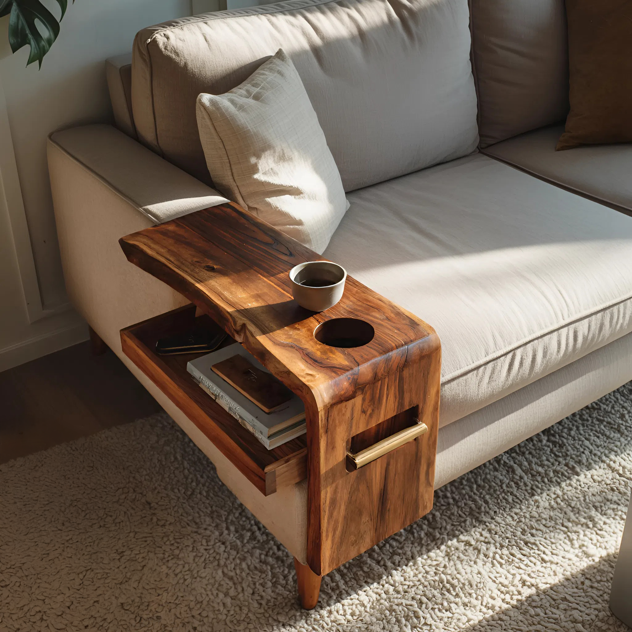 Farmhouse Solid Wood Side Table For Furniture Accent