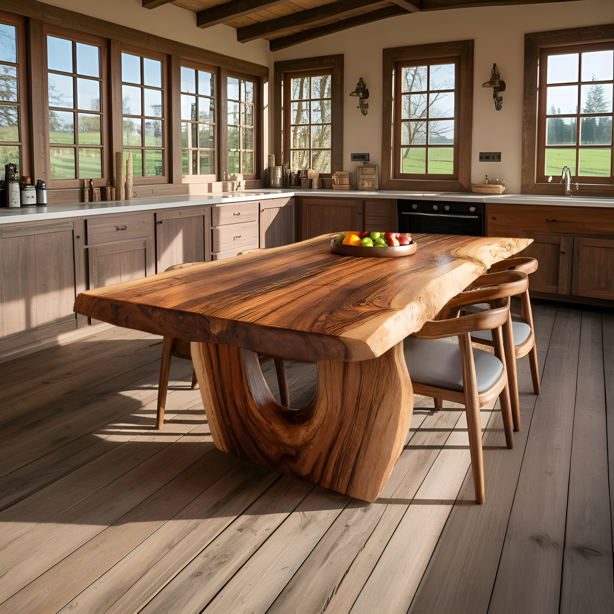 Modern Dining Table With Unique Base For Kitchen