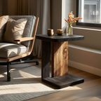 Modern Live Edge Side Table For Designer Furniture Decor