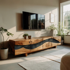 Modern Natural Wood TV Stand For Living Room