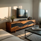 Handcrafted Wooden TV Stand For Natural Interior