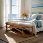 Artisan Curved Wood Bench For Modern Bedroom Design