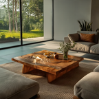 Modern Wooden Live Edge Coffee Table For Living Room Decor