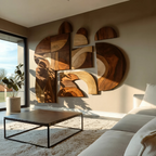 Mid Century Solid Wood Wall Art For Furniture Decor