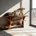 Farmhouse Wooden Live Edge Console Table For Entryway Furniture Design