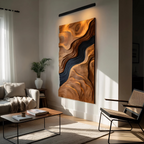 Rustic Carved Wall Art Sculpture For Modern Living Room