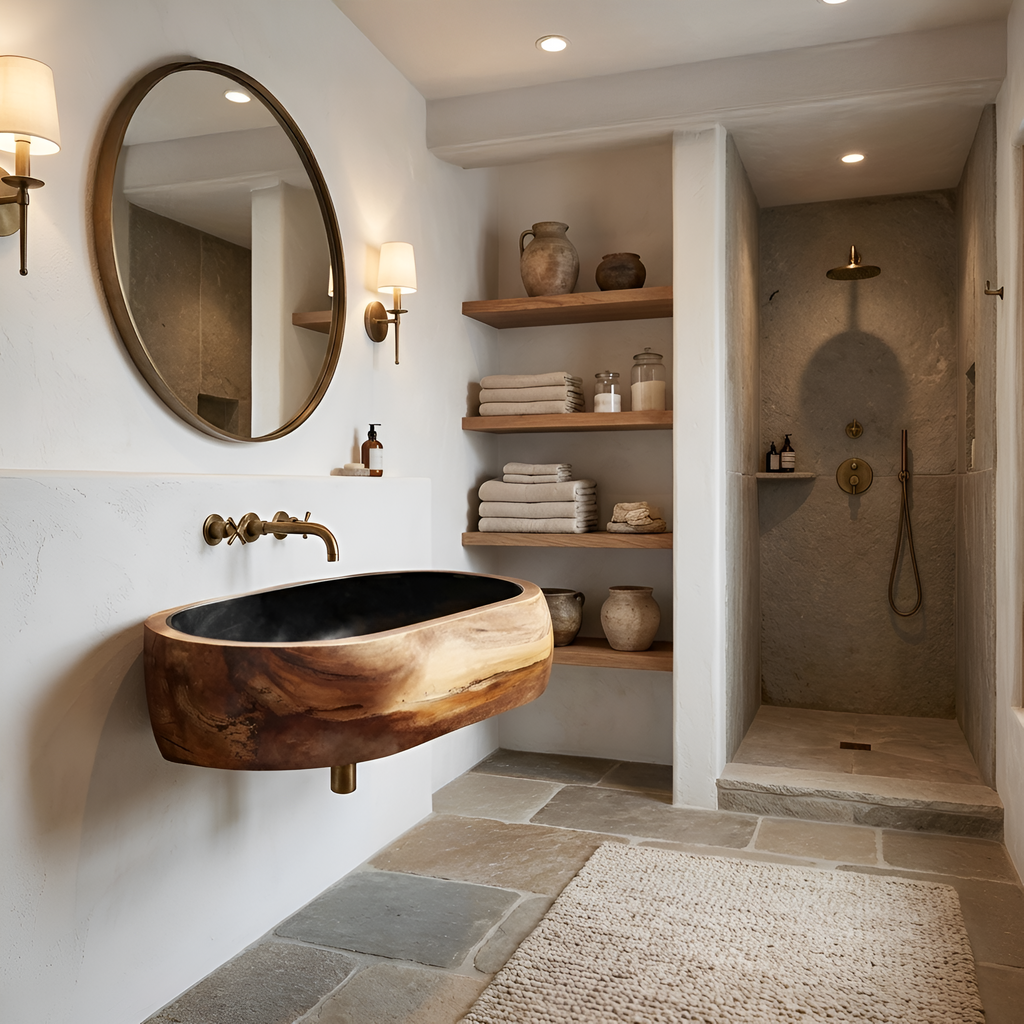 Farmhouse Wooden Vanity Sink For Bathroom Furniture Decor