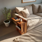 Handcrafted Solid Wood Side Table For Furniture Decor