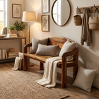 Solid Wood Live Edge Entryway Bench For Modern Interiors
