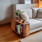 Farmhouse Solid Wood Side Table For Sofa Decoration