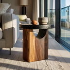 Farmhouse Solid Wood End Table For Barn Style Interiors
