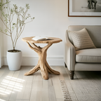 Farmhouse Round End Table For Entryway Design Stylish Furniture Decor