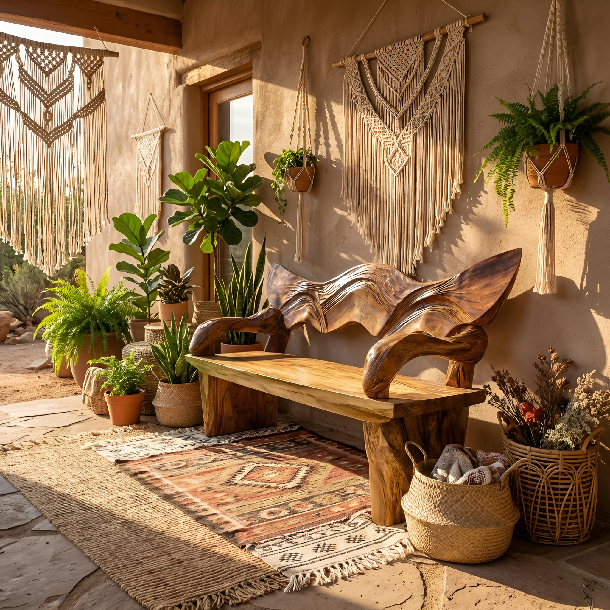 Rustic Live Edge Wood Bench For Entryway Interior Space