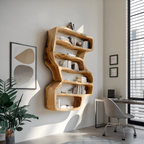 Organic Sculptural Wall Bookcase For Living Room Decor