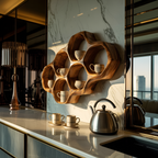 Handcrafted Honeycomb Wall Shelf For Coffee Station Stylin