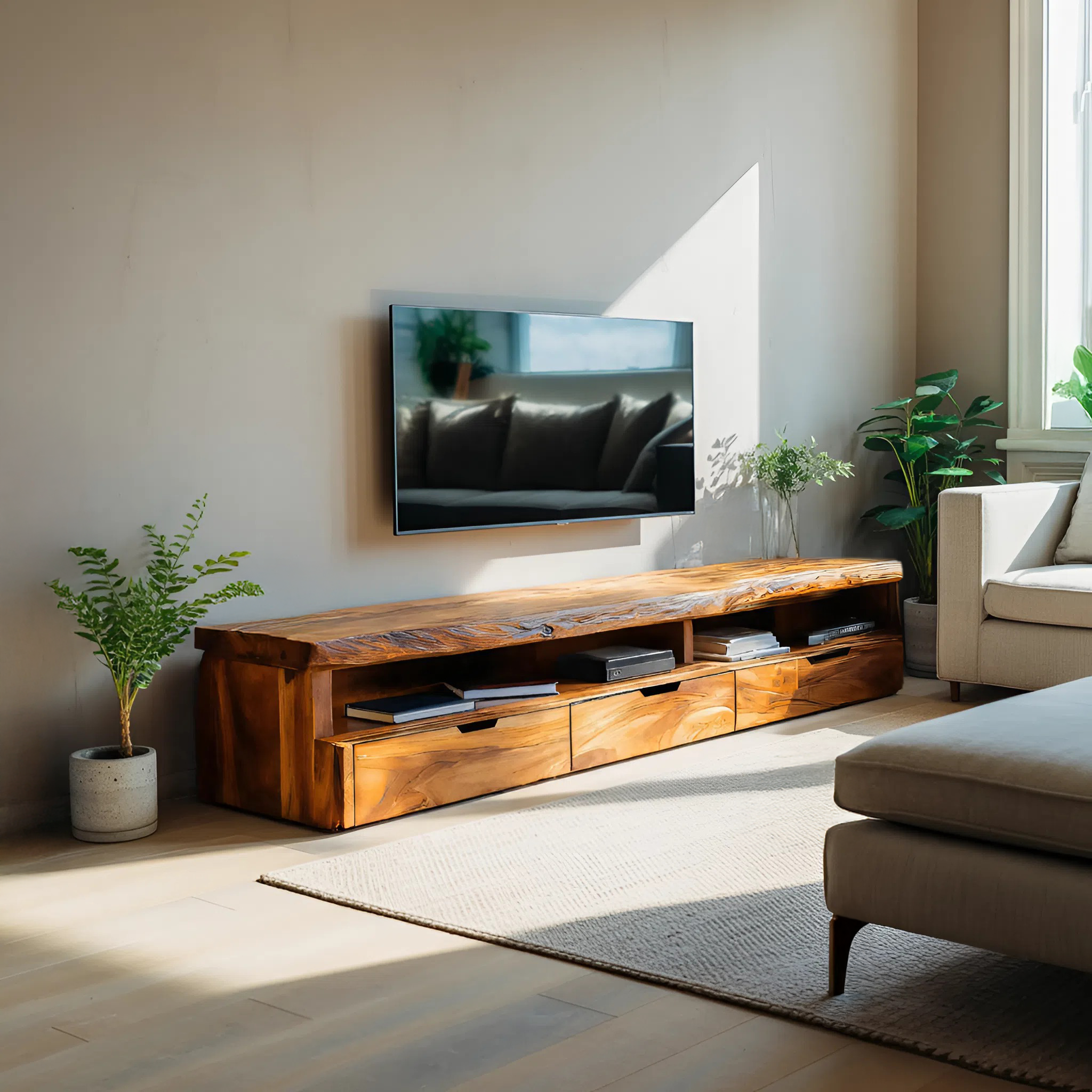 Handcrafted TV Console For Stylish Living Room Setup