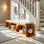 Mid Century Wood Bench For Warm Interior Spaces