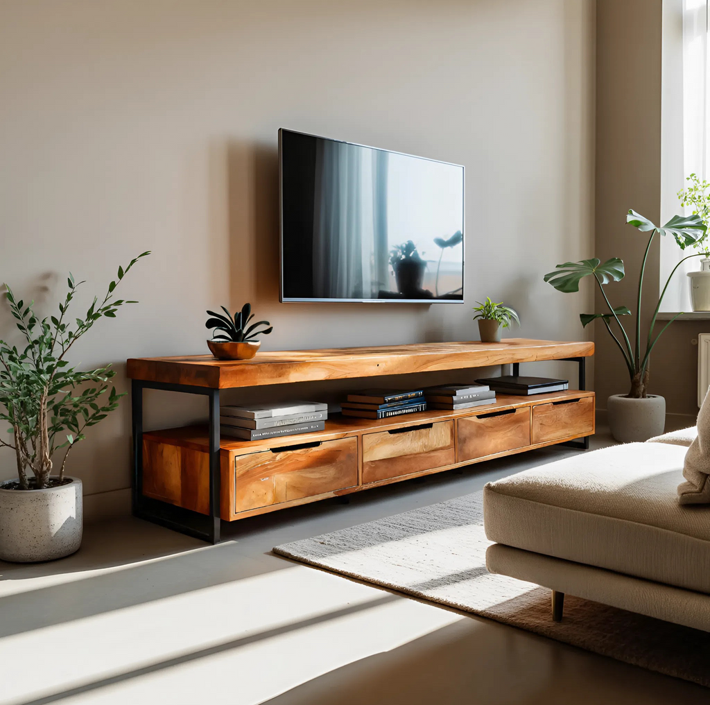 Elegant TV Cabinet With Functional Design For Media Equipment