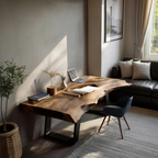 Farmhouse Wooden Live Edge Desk For Bedroom Decor