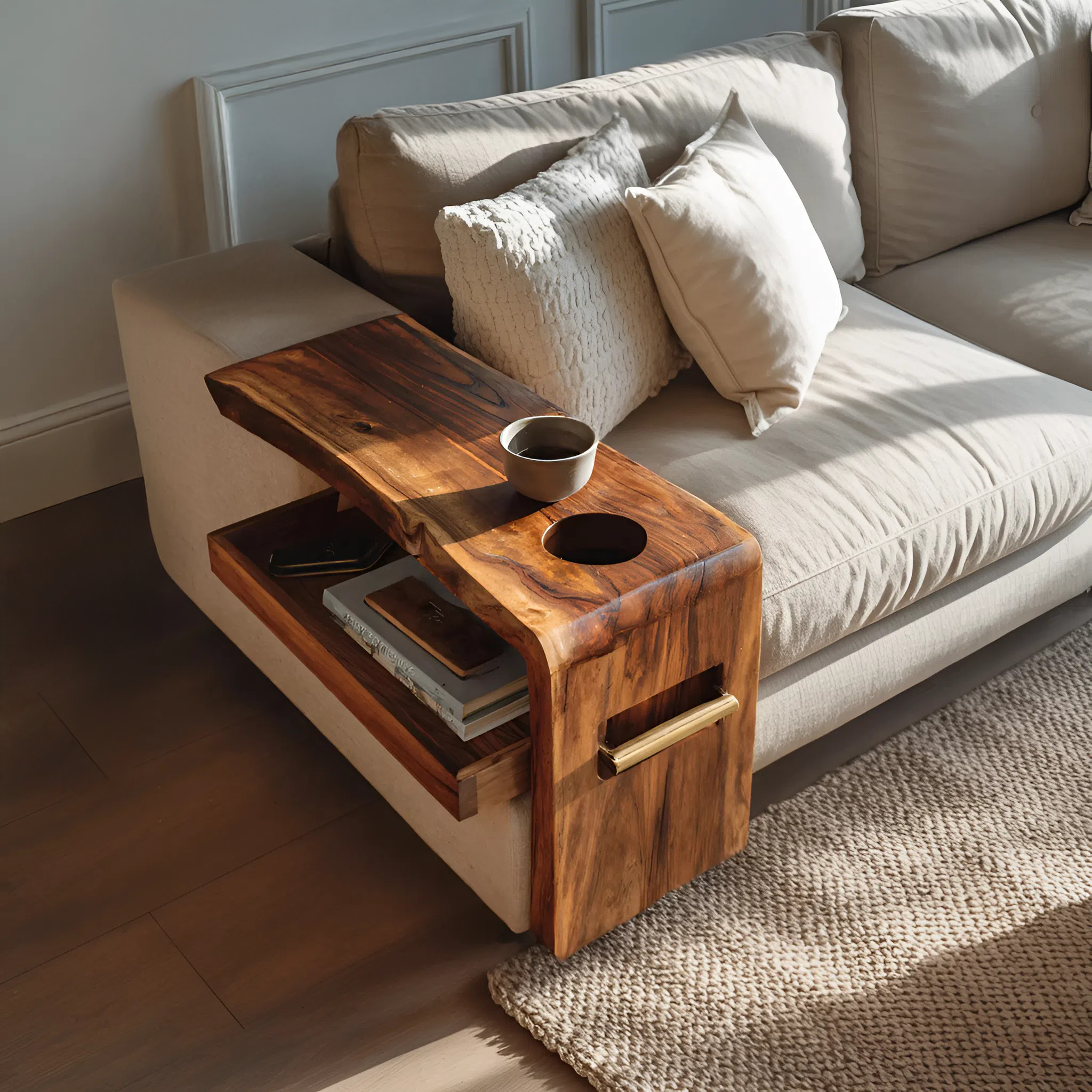 Farmhouse Solid Wood Side Table For Furniture Accent
