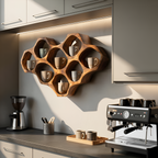 Modern Honeycomb Wood Shelf For Pantry Organization
