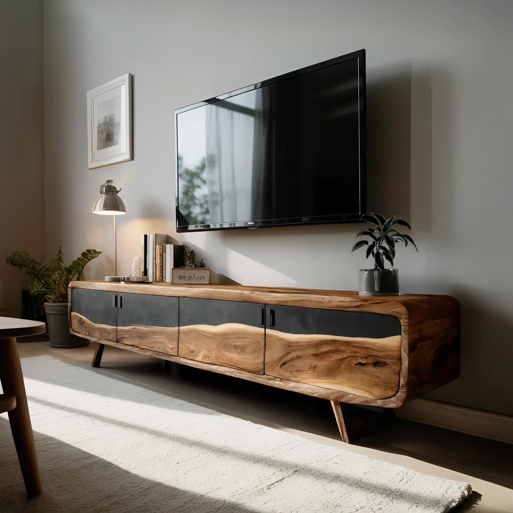 Handcrafted Live Edge TV Console For Home Style
